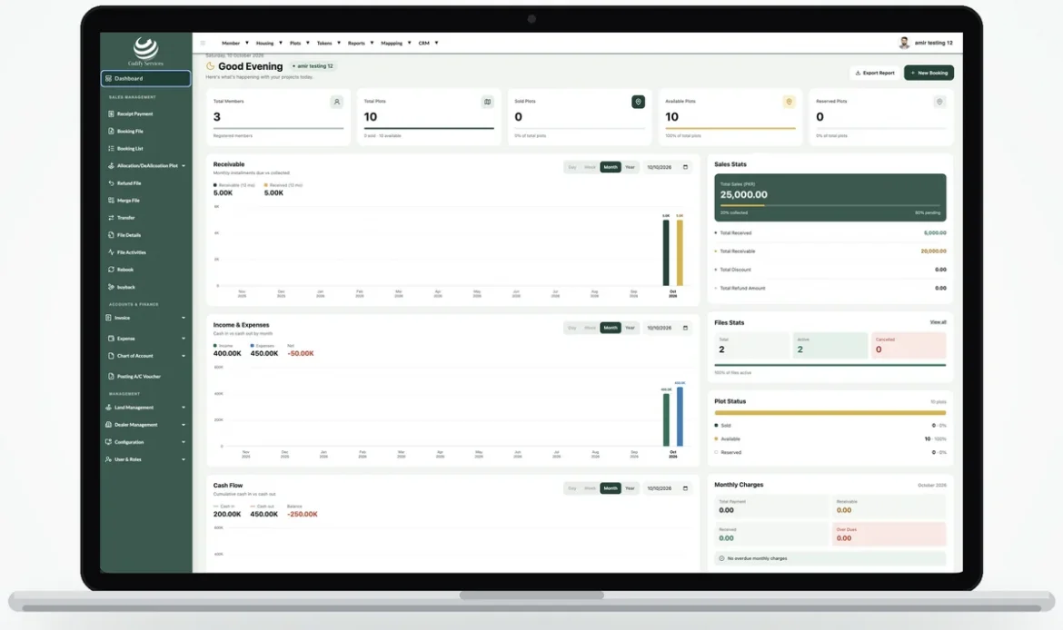 Pricing 1 Codify housing society management software dashboard on a laptop